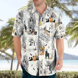 Halloween Pumpkin Pug Dog Cute Hawaiian Shirt